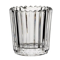 Nightlight Holder Votive Ribbed Clear 7cm