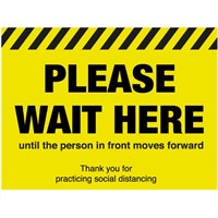 Please wait here until the person moves in front