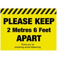 Please keep 2 metres apart social distancing Floor