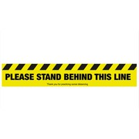 Please stand behind this line Floor