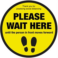 Please wait here until person in front moves forward Floor