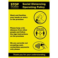 Shops & Retail Social Distancing Operating sign - A4