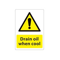 Sign A4 - Drain Oil When Cool