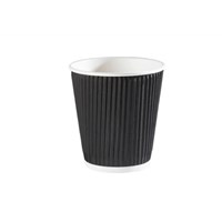 Black Ripple Wall Hot Drink Cup 10oz