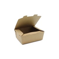 1300ml Kraft 8 Hot Food Boxes With Hinged Lid