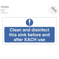 Sign - Clean and Disinfect This Sink Notice