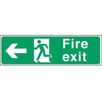 Sign - Fire Exit Man Arrow Left 150x450mm
