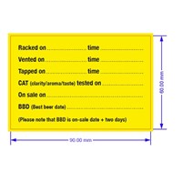 Yellow & Black Keg Labels 6x9cm