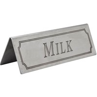 Milk Table Sign Stainless Steel