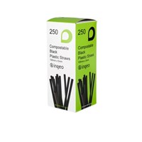 PLA Black Bendy Straws 195mmx5mm