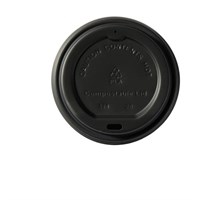 Compostable Black 10-20 Oz Domed Sip-thru Lid