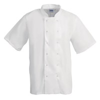 White Boston Short Sleeve Chefs Jacket White M