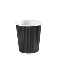Black Ripple Wrap Paper Coffee Cup 8oz