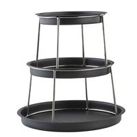 Black Round Three-Tiered Sharing Tower