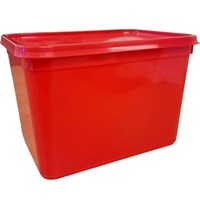Ice Cream Container & Lids Red 4L