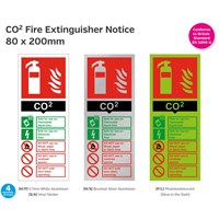CO2 Fire Extinguisher Notice - 80x200mm P/L