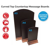 Curved Top Countertop Message Board A5