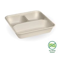 3-Compartment Large Natural Plant Fibre Takeaway Base