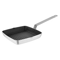 Vogue Aluminium Square Ribbed Skillet Pan 24cm