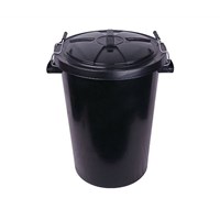 Black Plastic Bin With Lid