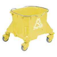 'Wet Floor-Caution' Yellow Mop Bucket