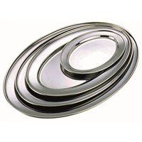 Tray Oval Stainless Steel 25.5 x 18cm