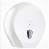 White Plastic Mini Jumbo Toilet Roll Dispenser