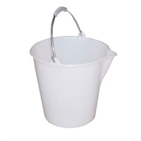 Food Grade Graduated Plastic White Bucket 12L