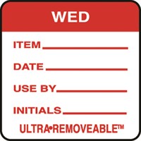 Removable Food Rotation Label Wednesday