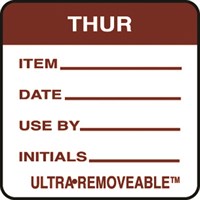 Removable Food Rotation Label Thursday