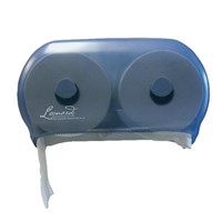 Dispenser Twin Mini Jumbo Toilet Roll Trans Blue