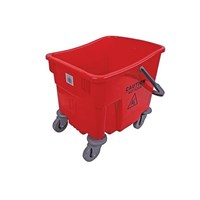 'Wet Floor-Caution' Red Mop Bucket
