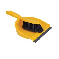 Dustpan & Soft Hand Brush Yellow Plastic
