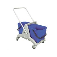 Blue Double Bucket Mop Trolley