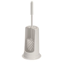 White Plastic Toilet Brush & Holder