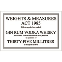 Weights & Measures 1985 Act 35ml Sign