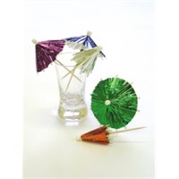Pick Cocktail Umbrellas Foil Assorted Colours