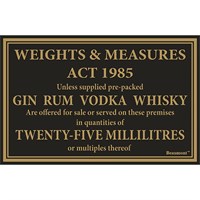 Weights & Measure 1985 Act 25ml Sign
