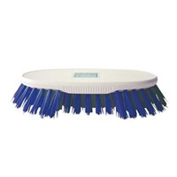 White Scrubbing Brush With Stiff Blue Bristles