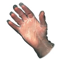 Clear Powered Vinyl Gloves Large