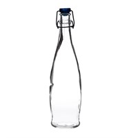 Glass Water Bottle With Blue Cap 1L