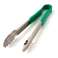 Green Handle Stainless Steel Tongs 31cm (12'')