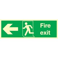 NiteGlo Fire Exit Sign [Arrow/ Man To The Left]