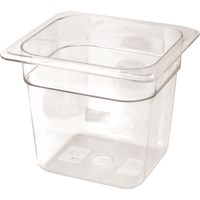 1/6 Polycarb Gastronorm Pan 17.6x16.2x15 cm