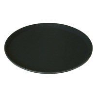Tray Round Nonslip Serving Black 28cm