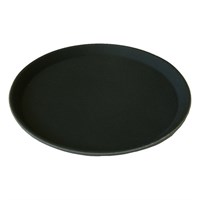 Tray Round Nonslip Serving Black 40cm