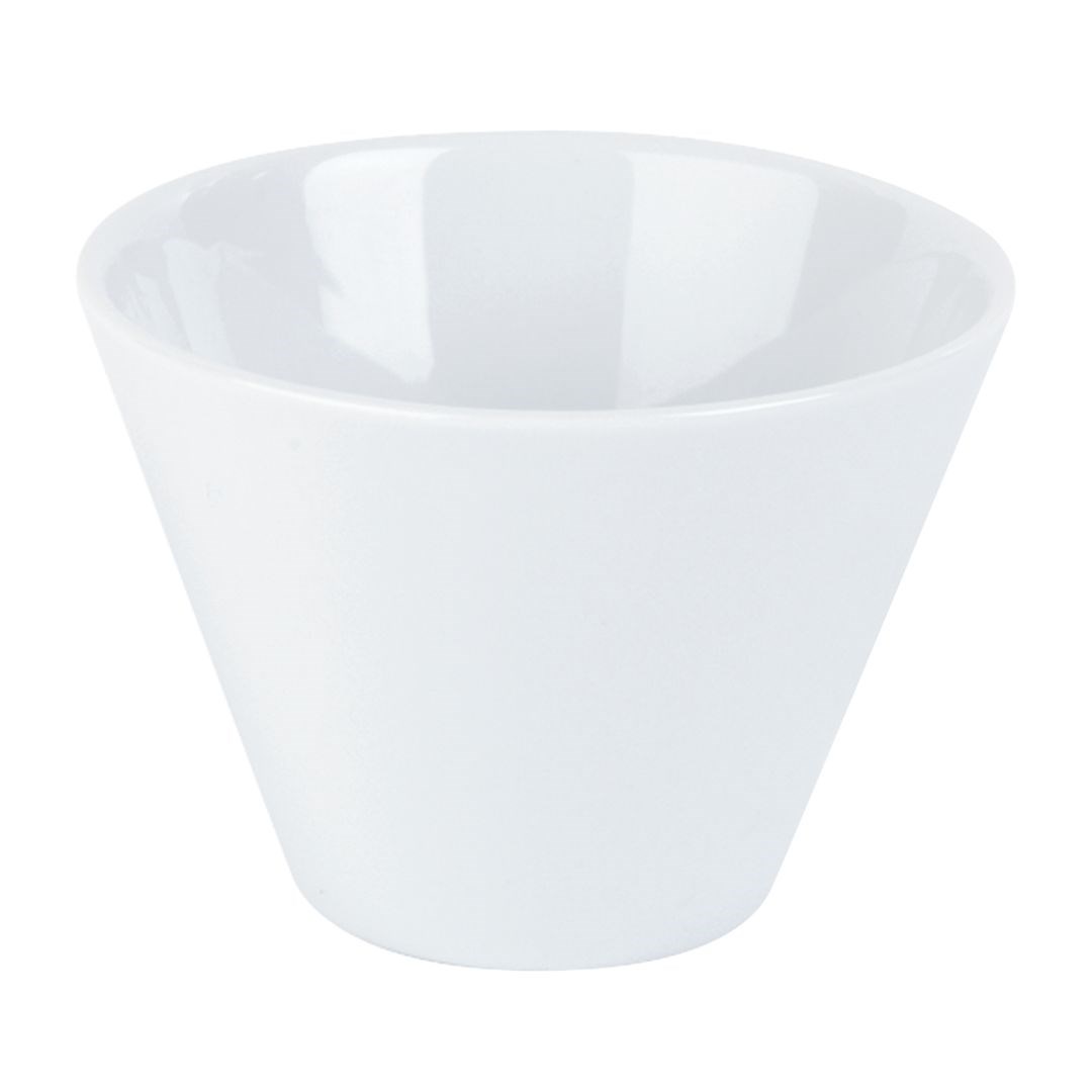 Clear White Conical Bowl