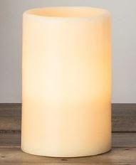 Pillar Candle Natural Ivory Battery 6.5x5cm Amber