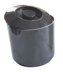 Ice Bucket Plastic Black W/wht Liner Round 4l 7pt