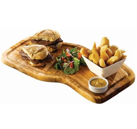 Wooden Board Olive Rustic 40x21cm  With Groove